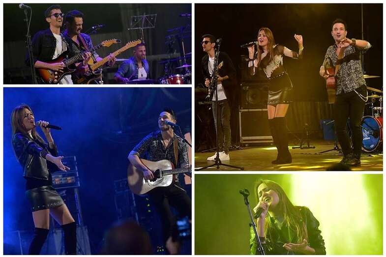 Diferentes momentos de la actuación de Última Llave en Jinámar (Foto TA)